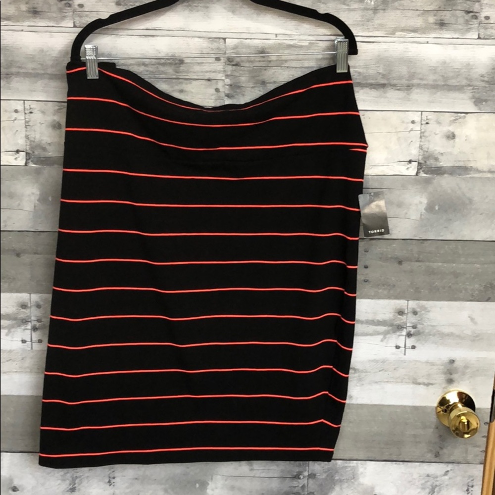 torrid Black Mini Skirt with Red Stripe